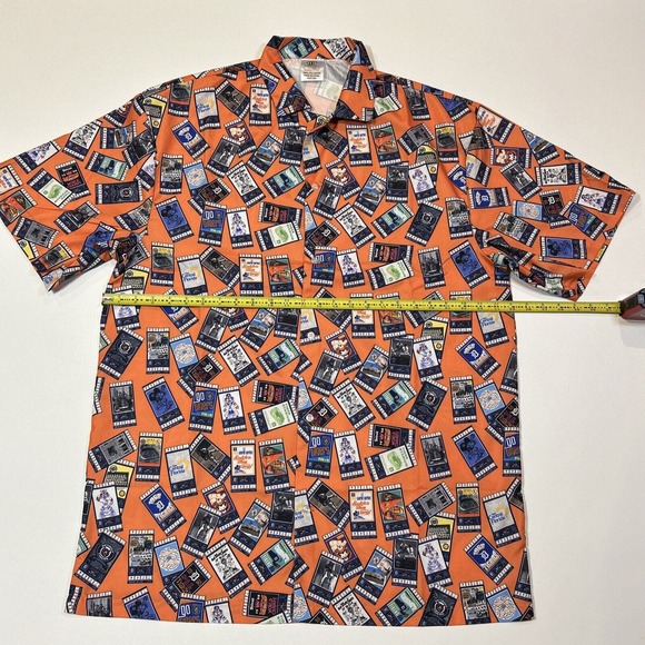 Detroit Tigers Shirt Adult 2XL XXL Orange Ticket AOP Button Up MLB Baseball Men - Picture 8 of 11